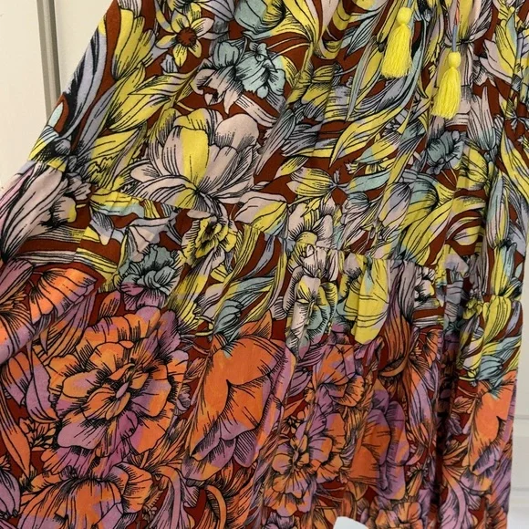Anthropologie Colorful Floral Mini Dress - Picture 3 of 8
